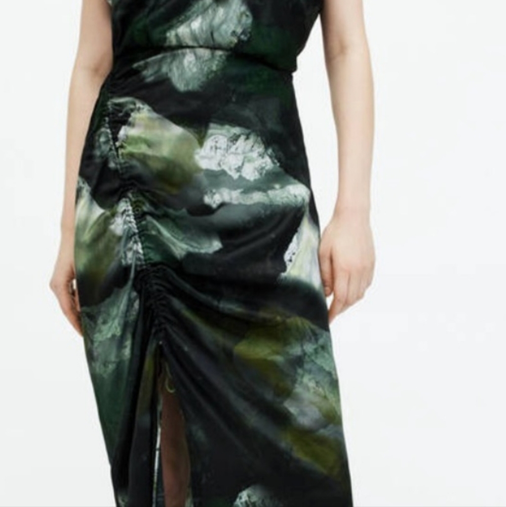 All Saints | Dark Green and Gray Maxi Dress